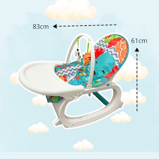 Foto 3 | Foto 3 | Silla Mecedora Para Bebé Con Asiento Acolchonado Bandeja Y Juguetes Colgantes