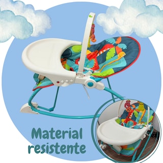 Foto 3 | Foto 3 | Silla Mecedora Para Bebé Con Asiento Acolchonado Bandeja Y Juguetes Colgantes