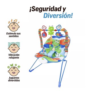 Foto 2 | Foto 2 | Silla Vibradora Mecedora De Bebé Musical Con Juegos Belug, Azul