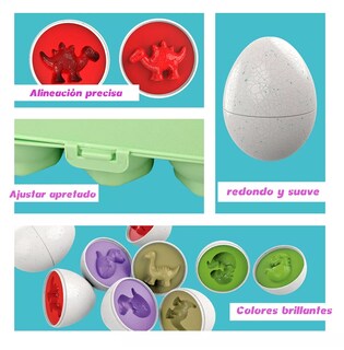 Foto 5 | Foto 5 | Juego Educativo Para Niños, Juguete Didáctico Huevos Colores Verde
