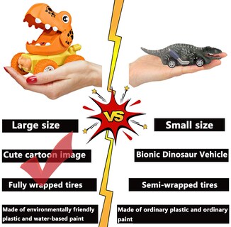 Foto 3 | Foto 3 | Dinosaur Toy Zhfuys Press & Go Car Para Niños De 2 A 5 Años - Venta Internacional.