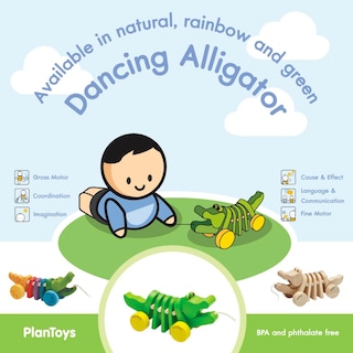 Foto 5 | Foto 5 | Juguete Para Empujar Y Tirar Plantoys Dancing Cocodrilo Rubberwood - Venta Internacional.