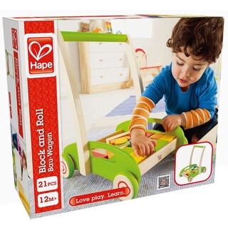 Foto 4 | Foto 4 | Carrito De Madera Para Niños Pequeños Con Forma De Bloque Y Rollo Para Empujar Y Tirar - Venta Internacional.