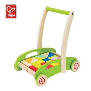 Foto 5 | Foto 5 | Carrito De Madera Para Niños Pequeños Con Forma De Bloque Y Rollo Para Empujar Y Tirar - Venta Internacional.
