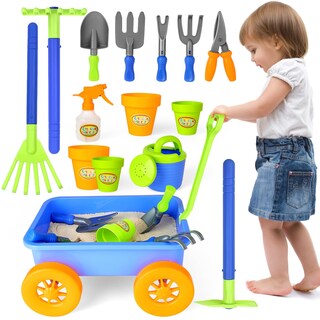 Foto 1 | Foto 1 | Set De Jardinería Deao Kids Garden Wagon Wheelbarrow Con 10 Accesos. - Venta Internacional.