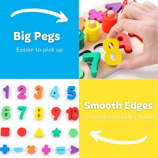 Foto 2 | Foto 2 | Venta Internacional - Rompecabezas Montessori Toy Gerocrew De Madera Con Números Para Niños De 1 A 3 Años