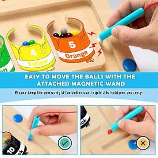 Foto 3 | Foto 3 | Venta Internacional - Laberinto Magnético De Colores Y Números Baingesk Para Niños De 2 A 5 Años