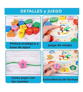 Foto 5 | Foto 5 | Paquete Didáctico Madera Infantil Juguetes Colores 6pc