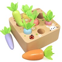 Juego De Madera Toy Kmtjt Macron Carrot Harvest Para 1 A 3 Años - Venta Internacional.