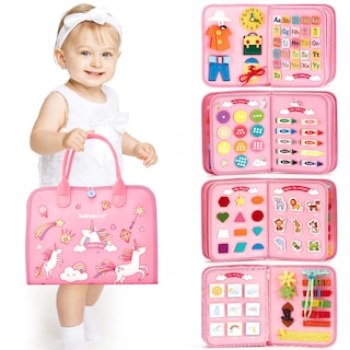 Foto 1 | Foto 1 | Juguetes Montessori De Busy Board Hahaland, Regalo Para Niñas De 2 Años, 7 En 1 - Venta Internacional.