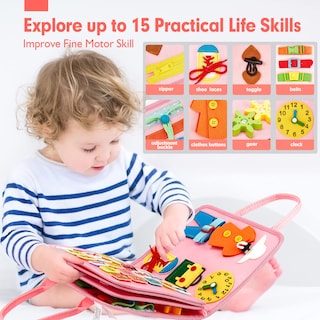 Foto 3 | Foto 3 | Juguetes Montessori De Busy Board Hahaland, Regalo Para Niñas De 2 Años, 7 En 1 - Venta Internacional.