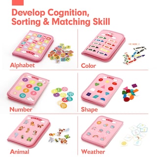 Foto 4 | Foto 4 | Juguetes Montessori De Busy Board Hahaland, Regalo Para Niñas De 2 Años, 7 En 1 - Venta Internacional.