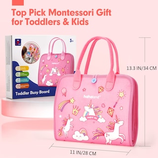 Foto 7 | Foto 7 | Juguetes Montessori De Busy Board Hahaland, Regalo Para Niñas De 2 Años, 7 En 1 - Venta Internacional.