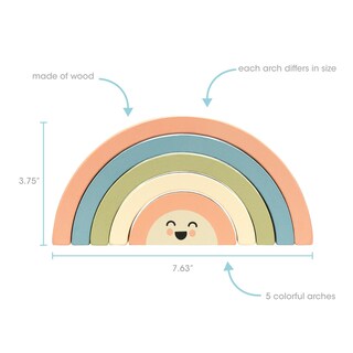 Foto 4 | Foto 4 | Juguete Apilable Rainbow Pearhead De Madera Para Bebés De 1 Año O Más - Venta Internacional.