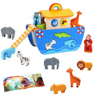 Foto 1 | Foto 1 | Toy Noah's Ark Kmtjt Para Niños Pequeños De Madera Con Historia Bíblica De 1 A 2 Años - Venta Internacional.