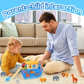 Foto 3 | Foto 3 | Toy Noah's Ark Kmtjt Para Niños Pequeños De Madera Con Historia Bíblica De 1 A 2 Años - Venta Internacional.