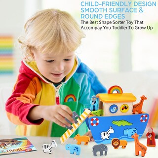 Foto 5 | Foto 5 | Toy Noah's Ark Kmtjt Para Niños Pequeños De Madera Con Historia Bíblica De 1 A 2 Años - Venta Internacional.