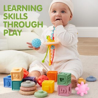 Foto 6 | Foto 6 | Juego De Juguetes Para Bebés Joyin Montessori 0-3-6-12 Meses Con Anillos Apilables - Venta Internacional.