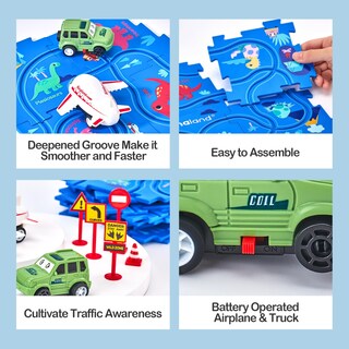 Foto 6 | Foto 6 | Set de Pista de Coche Puzzle Racer Hahaland Forma De Dinosaurio - Venta Internacional