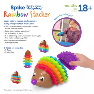 Foto 6 | Foto 6 | Recursos De Aprendizaje Para Apilar Y Contar Juguetes Spike Hedgehog - Venta Internacional.