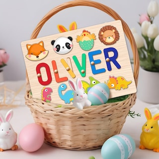 Foto 2 | Foto 2 | Puzzle De Nombres Personalizado Hhper Para Niños, Regalo De Primer Cumpleaños - Venta Internacional.