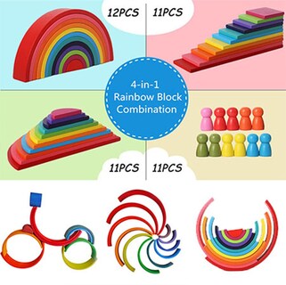 Foto 4 | Foto 4 | Set Genérico Rainbow Stack De Madera, 45 Piezas, Para Niños De Más De 3 Años - Venta Internacional.