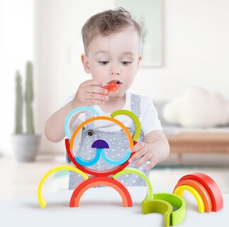 Foto 6 | Foto 6 | Set Genérico Rainbow Stack De Madera, 45 Piezas, Para Niños De Más De 3 Años - Venta Internacional.