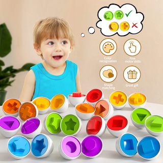 Foto 5 | Foto 5 | Sensory Montessori Toy Temi 12 Huevos De Juguete Con Soporte Para 1 A 3 Años - Venta Internacional.