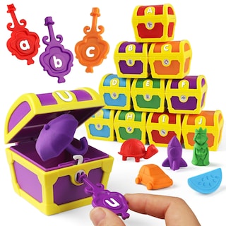 Foto 1 | Foto 1 | Juguete De Aprendizaje Del Alfabeto Coogam Treasure Locks Con Llaves Para Niños - Venta Internacional.