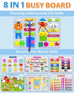 Foto 3 | Foto 3 | Juguete Montessori Exorany De Busy Board Para 1 A 4 Años Con 8 Páginas - Venta Internacional.