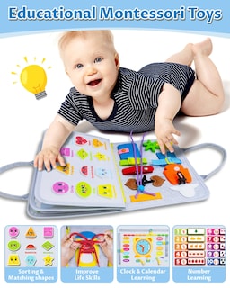 Foto 4 | Foto 4 | Juguete Montessori Exorany De Busy Board Para 1 A 4 Años Con 8 Páginas - Venta Internacional.