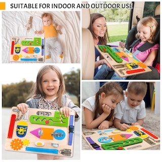 Foto 7 | Foto 7 | Juguete Sensorial De Madera Montessori Busy Board Aberlls Para 1 A 3 Años - Venta Internacional.