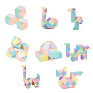 Foto 6 | Foto 6 | Juguete De Rompecabezas Magic Snake Cube Twist Ynotus, 36 Segmentos, Pastel - Venta Internacional.