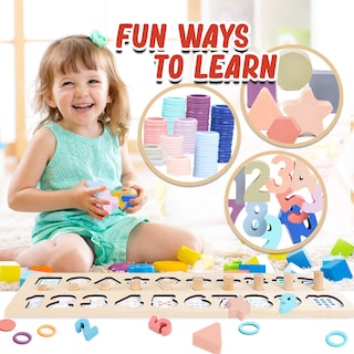Foto 4 | Foto 4 | Bloques Educativos De Madera Para Rompecabezas Con Formas Y Números Cozybomb - Venta Internacional.