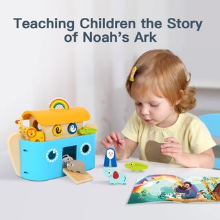 Foto 6 | Foto 6 | Clasificador De Madera Con Forma De Animal Toy Tookyland Noah's Ark Con Forma De Animal Con Libro - Venta Internacional.