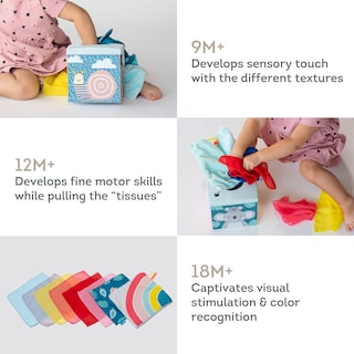 Foto 5 | Foto 5 | Caja De Pañuelos Sensoriales Taf Toys Sensory Crinkle Para Niños Pequeños - Venta Internacional.