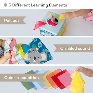 Foto 6 | Foto 6 | Caja De Pañuelos Sensoriales Taf Toys Sensory Crinkle Para Niños Pequeños - Venta Internacional.