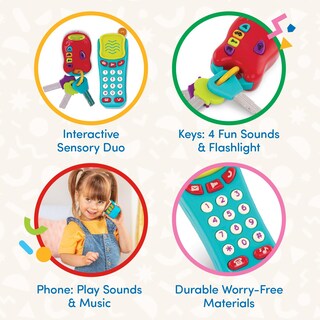 Foto 3 | Foto 3 | Teléfono Y Llavero Sensory Toys Battat Pretend Para Niños Pequeños De 10 Años - Venta Internacional.