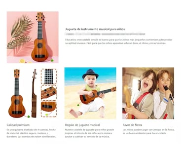 Foto 3 | Foto 3 | Guitarra Instrumento Musical De Juguete Pequeño, Naranja