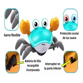 Foto 3 | Foto 3 | Juguetes Para Bebé De Cangrejo Con Música Función De Sensor, Belug Azul