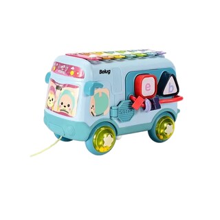Foto 1 | Foto 1 | Autobus Rompecabezas Xilofono Juguete Interactivo Para Bebe Belug Azul