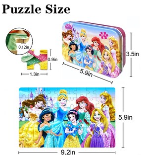 Foto 6 | Foto 6 | Venta Internacional - Rompecabezas Neilden Disney Princess De 60 Piezas Con Caja De Metal