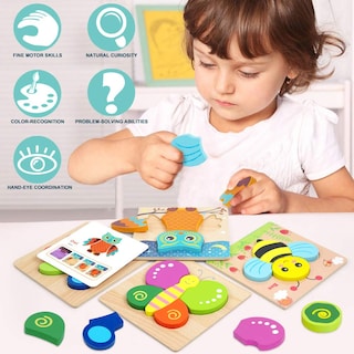 Foto 5 | Foto 5 | Venta Internacional - Puzzles Lurlin Con Forma De Rompecabezas De Madera Para Niños De 1 A 3 Años