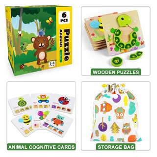 Foto 7 | Foto 7 | Venta Internacional - Puzzles Lurlin Con Forma De Rompecabezas De Madera Para Niños De 1 A 3 Años