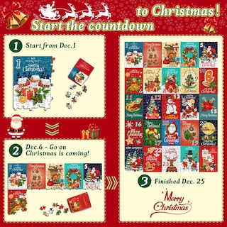Foto 2 | Foto 2 | Venta Internacional - Puzle De Calendario De Adviento Para Navidad Pickforu, 1000 Piezas