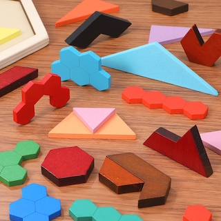 Foto 5 | Foto 5 | Juego De 3 Rompecabezas En Forma De Tangram Con Forma De Hexágono De Madera Jerify Para Todas Las Ed - Venta Internacional