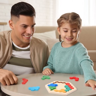 Foto 7 | Foto 7 | Juego De 3 Rompecabezas En Forma De Tangram Con Forma De Hexágono De Madera Jerify Para Todas Las Ed - Venta Internacional