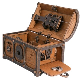 Foto 2 | Foto 2 | Cofre del Tesoro de Madera Wooden.City  Rompecabezas Steampunk de Nivel Difícil para Adultos - Venta Internacional