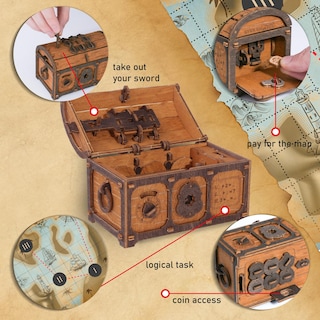 Foto 4 | Foto 4 | Cofre del Tesoro de Madera Wooden.City  Rompecabezas Steampunk de Nivel Difícil para Adultos - Venta Internacional