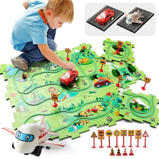 Foto 1 | Foto 1 | Juego de Pistas de Rompecabezas para Coche Eléctrico para Niños de 3 a 4 Años - Venta Internacional